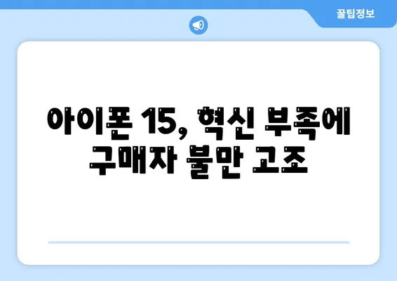 아이폰 15 구입자 논란과 아이폰 16 판매 우려