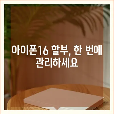 아이폰16 할부 통합 | 다수 할부금 모으는 방법