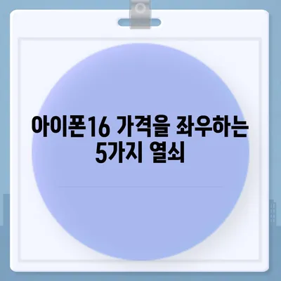 아이폰16 가격에 영향을 미치는 요인