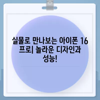 아이폰 16 프로 디자인, 출시일 및 실물 모습