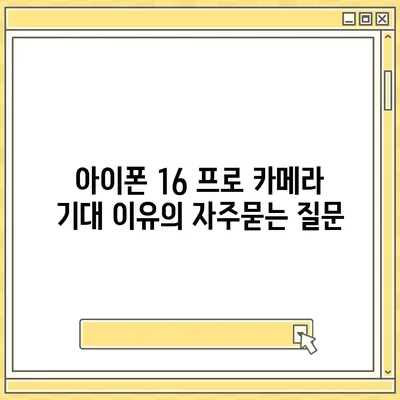 아이폰 16 프로 카메라 기대 이유