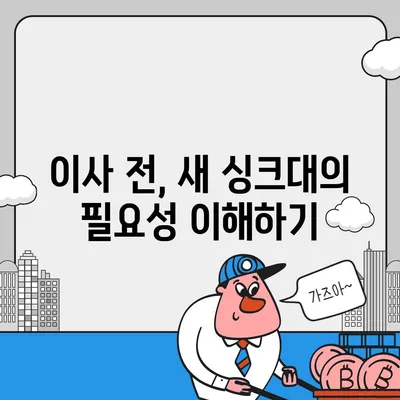 이사 전 싱크대 교체를 통한 비용 절감