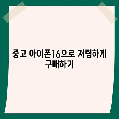 아이폰16 가격을 절약하는 방법