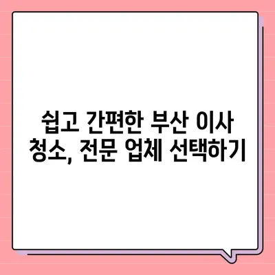 부산 이사 청소 업체 | 하루 한 집, 최선의 결과