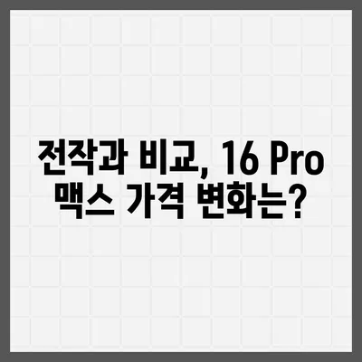 아이폰16 Pro 맥스 가격이 얼마나 비쌀까?