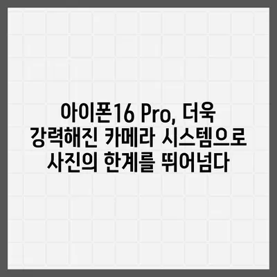 아이폰16 후면 카메라, Pro 모델에 전문적인 사진 기능 제공