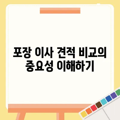 포장 이사 견적 비교와 가격 정보