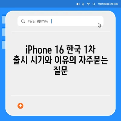 iPhone 16 한국 1차 출시 시기와 이유