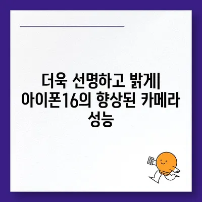 아이폰16의 획기적인 카메라 업그레이드