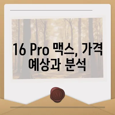 아이폰16 Pro 맥스 가격이 얼마나 비쌀까?