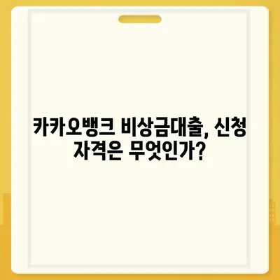 카카오뱅크 pc버전 비상금대출조건