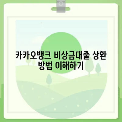 카카오뱅크 pc버전 비상금대출상환