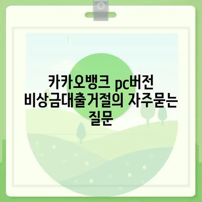 카카오뱅크 pc버전 비상금대출거절