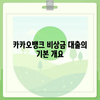 카카오뱅크 비상금 대출 신청 방법 요약