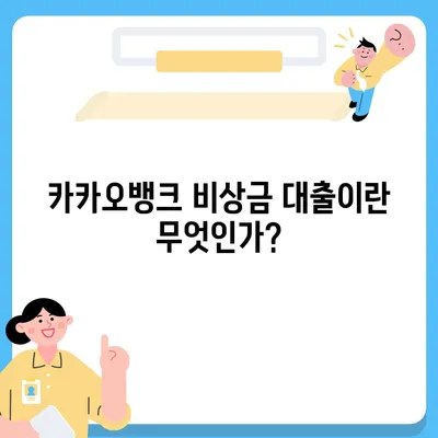 카카오뱅크 비상금 대출 신청법 전수