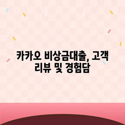 카카오 비상금대출