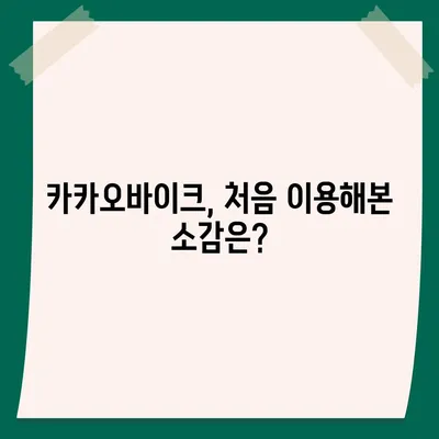 카카오바이크 이용 후기와 안전 주의 사항