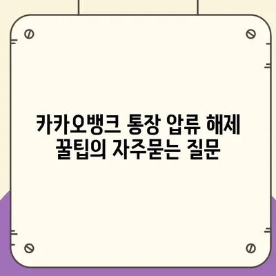 카카오뱅크 통장 압류 해제 꿀팁