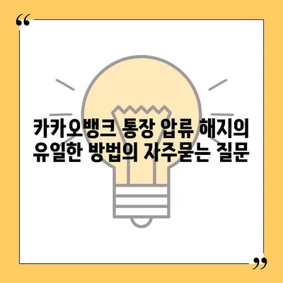 카카오뱅크 통장 압류 해지의 유일한 방법