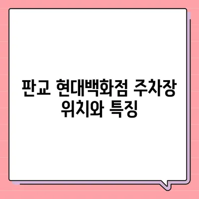 판교 현대백화점 주차 꿀팁 | 카카오 내비와 T 활용