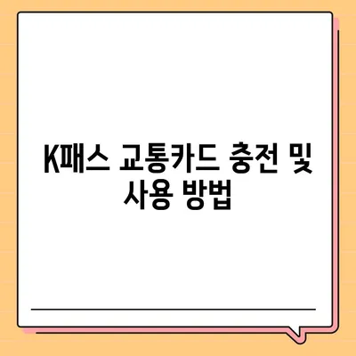 카카오페이 K패스 교통카드 발급 및 사용법