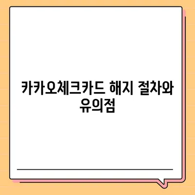 카카오체크카드 신청, 발급, 해지 절차 안내