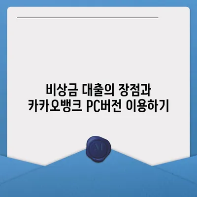 카카오뱅크 pc버전 비상금대출 pc버전 신용점수