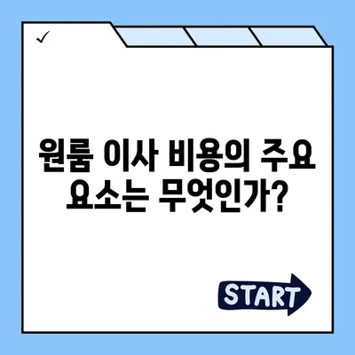 확실한 원룸 이사 비용 안내