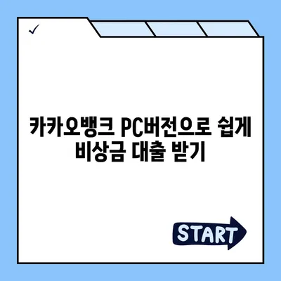 카카오뱅크 pc버전 비상금대출 pc버전 신용점수