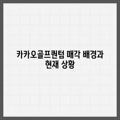 카카오골프퀀텀 매각 이슈 논란과 대응 방안