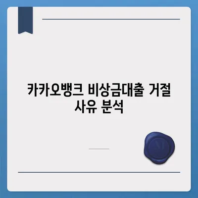 카카오뱅크 pc버전 비상금대출거절