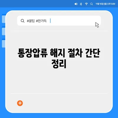 카카오뱅크 통장압류 해지 방법