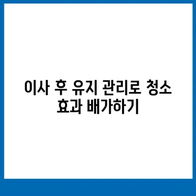 이사 청소 완벽 가이드 | 전과 후 비교