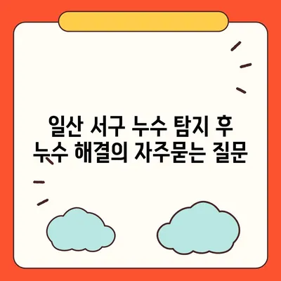 일산 서구 누수 탐지 후 누수 해결