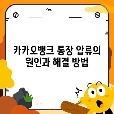 카카오뱅크 통장 압류 해지하는 단 한 가지 방법