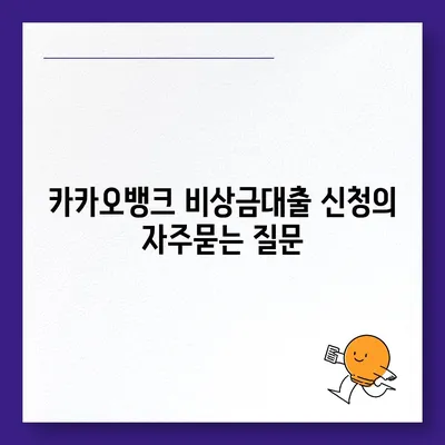 카카오뱅크 비상금대출 신청