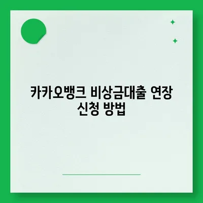 카카오뱅크 pc버전 비상금대출 연장