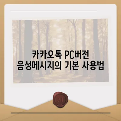 카카오톡 pc버전 음성메시지