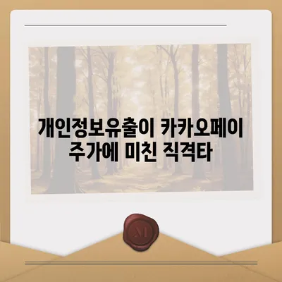 카카오페이 주가 흔들, 개인정보유출의 여파는?