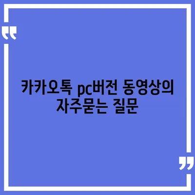 카카오톡 pc버전 동영상