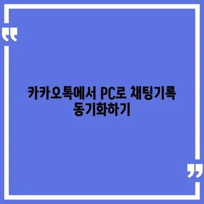 카카오톡 pc버전 채팅기록