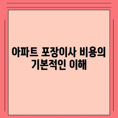 포장이사 비용 아파트 원룸 가격 확인