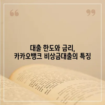 카카오뱅크 비상금대출 조건