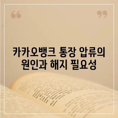 카카오뱅크 통장 압류 해지하는 단 한 가지 방법