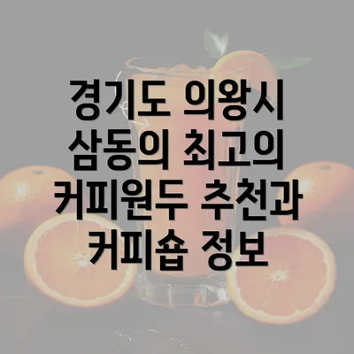 경기도 의왕시 삼동의 최고의 커피원두 추천과 커피숍 정보