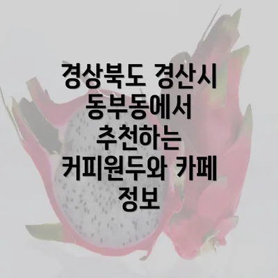 경상북도 경산시 동부동에서 추천하는 커피원두와 카페 정보