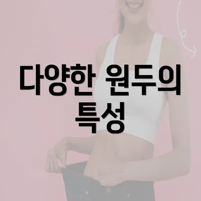 다양한 원두의 특성