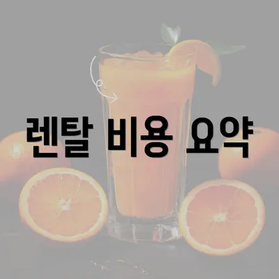 렌탈 비용 요약