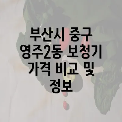 부산시 중구 영주2동 보청기 가격 비교 및 정보