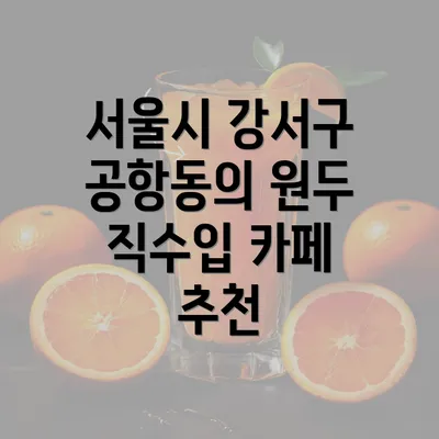 서울시 강서구 공항동의 원두 직수입 카페 추천